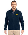 Michigan Wolverines Cutter & Buck Cascade Eco Sherpa Mens Big & Tall Fleece Jacket Navy Blue Front