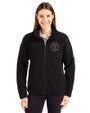 Virginia Military Institute Keydets Cutter & Buck Cascade Eco Fleece Womens Full Zip Jacket Black Front