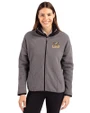 LSU Tigers Cutter & Buck Cascade Eco Fleece Womens Full Zip Jacket Elemental Grey/Black Front