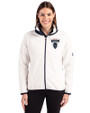 Howard Bison Cutter & Buck Cascade Epic Comfort Recycled Sherpa Fleece Womens Full Zip Jacket Shell/Navy Blue Front