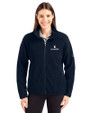 Illinois Fighting Illini Cutter & Buck Cascade Eco Fleece Womens Full Zip Jacket Navy Blue Front