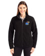 Kansas Jayhawks Cutter & Buck Cascade Eco Fleece Womens Full Zip Jacket Black Front
