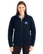 North Carolina Tar Heels Cutter & Buck Cascade Eco Fleece Womens Full Zip Jacket Navy Blue Front