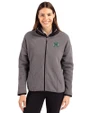 Hawaii Warriors Cutter & Buck Cascade Eco Fleece Womens Full Zip Jacket Elemental Grey/Black Front