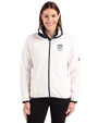 Emory Eagles Cutter & Buck Cascade Eco Fleece Womens Full Zip Jacket Shell/Navy Blue Front