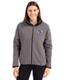 Stephen F Austin Lumberjacks Cutter & Buck Cascade Eco Fleece Womens Full Zip Jacket Elemental Grey/Black Front