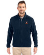 Virginia Cavaliers Cutter & Buck Cascade Eco Fleece Mens Full Zip Jacket Navy Blue Front