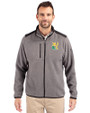 Xavier Gold Rush Cutter & Buck Cascade Eco Fleece Mens Full Zip Jacket Elemental Grey/Black Front