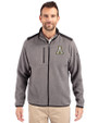 Appalachian State Mountaineers Cutter & Buck Cascade Eco Fleece Mens Full Zip Jacket Elemental Grey/Black Front