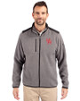 Houston Cougars Cutter & Buck Cascade Epic Comfort Recycled Sherpa Fleece Mens Full Zip Jacket Elemental Grey/Black Front