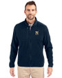 Navy Midshipmen Cutter & Buck Cascade Epic Comfort Recycled Sherpa Fleece Mens Full Zip Jacket Navy Blue Front