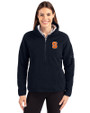 Syracuse Orange Cutter & Buck Cascade Eco Fleece Womens Pullover Jacket Navy Blue Front