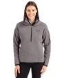 Wake Forest Demon Deacons Cutter & Buck Cascade Eco Fleece Womens Pullover Jacket Elemental Grey/Black Front