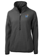 Kansas Jayhawks Cutter & Buck Cascade Eco Fleece Womens Pullover Jacket Elemental Grey/Black Mannequin