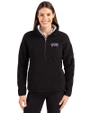 TCU Horned Frogs Cutter & Buck Cascade Epic Comfort Recycled Sherpa Fleece Womens Pullover Jacket Black Front