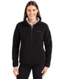 Arkansas Razorbacks Cutter & Buck Cascade Eco Fleece Womens Pullover Jacket Black Front