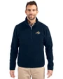 Montana State Bobcats Cutter & Buck Cascade Epic Comfort Recycled Sherpa Fleece Mens Big & Tall Quarter Zip Jacket Navy Blue Front