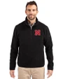 Nebraska Cornhuskers Cutter & Buck Cascade Eco Sherpa Fleece Mens Big & Tall Quarter Zip Jacket Black Front