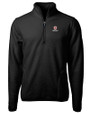 Bradley Braves Cutter & Buck Cascade Eco Sherpa Fleece Mens Big & Tall Quarter Zip Jacket Black Mannequin