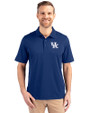 Kentucky Wildcats Cutter & Buck Forge Stretch Mens Big and Tall Polo Tour Blue Front
