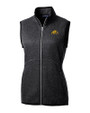 Bowie State Bulldogs Cutter & Buck Mainsail Sweater Knit Womens Full Zip Vest Charcoal Heather Mannequin