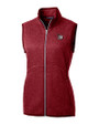 Winston-Salem State Rams Cutter & Buck Mainsail Sweater Knit Womens Full Zip Vest Cardinal Red Heather Mannequin