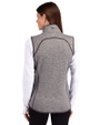 Winston-Salem State Rams Cutter & Buck Mainsail Sweater Knit Womens Full Zip Vest Polished Heather Back