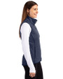 Penn State Nittany Lions Cutter & Buck Mainsail Sweater Knit Womens Full Zip Vest Liberty Navy Heather Side