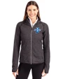 Indiana State Sycamores Cutter & Buck Mainsail Sweater-Knit Womens Full Zip Jacket Charcoal Heather Front