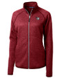 Winston-Salem State Rams Cutter & Buck Mainsail Sweater-Knit Womens Full Zip Jacket Cardinal Red Heather Mannequin
