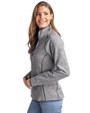 UOP Tigers Cutter & Buck Mainsail Sweater-Knit Womens Full Zip Jacket Polished Heather Side