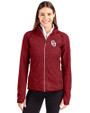 Oklahoma Sooners - Cutter & Buck Mainsail Sweater-Knit Womens Full Zip Jacket Cardinal Red Heather Front