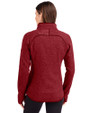 Fresno State Bulldogs Cutter & Buck Mainsail Sweater-Knit Womens Full Zip Jacket Cardinal Red Heather Back