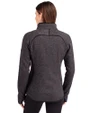 Syracuse Orange Cutter & Buck Mainsail Sweater-Knit Womens Full Zip Jacket Charcoal Heather Back
