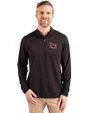 Lamar Cardinals Cutter & Buck Virtue Eco Pique Recycled Quarter Zip Mens Big & Tall Pullover Black Front