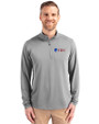 Fairleigh Dickinson Knights Cutter & Buck Virtue Eco Pique Recycled Quarter Zip Mens Big & Tall Pullover Polished Medium Gray Front