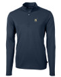 Navy Midshipmen Cutter & Buck Virtue Eco Pique Recycled Quarter Zip Mens Big & Tall Pullover NVBU_MANN_HG 