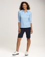 Cutter & Buck Blaine Oxford 3/4 Sleeve Womens Zip Polo SEAWH PRO_HG 2