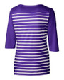 Cutter & Buck Womens Revel Stripe 3/4 Sleeve Knit CLP_MANNB_HG 1