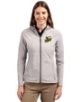 Baldwin Wallace Yellow Jackets Cutter & Buck Adapt Eco Knit Hybrid Recycled Womens Full Zip Jacket Polished Medium Gray Front