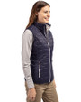 Butler Bulldogs Cutter & Buck Rainier PrimaLoft® Womens Eco Insulated Full Zip Puffer Vest Dark Navy/Silver Side