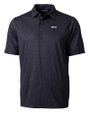NYU Violets Cutter & Buck Pike Double Dot Print Stretch Mens Big and Tall Polo Black Mannequin