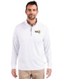 Northern Arizona Lumberjacks Cutter & Buck Adapt Eco Knit Stretch Recycled Mens Quarter Zip Pullover White Front