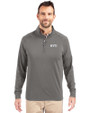NYU Violets Cutter & Buck Adapt Eco Knit Stretch Recycled Mens Quarter Zip Pullover Elemental Grey Front