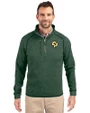 Cal Poly Mustangs Cutter & Buck Mainsail Sweater-Knit Mens Big & Tall Half Zip Jacket Hunter Heather Front