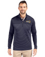 Northern Arizona Lumberjacks Cutter & Buck Traverse Stretch Eco Stripe Quarter Zip Mens Pullover Liberty Navy Front