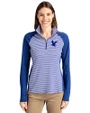 Embry-Riddle Eagles Cutter & Buck Forge Tonal Stripe Stretch Half Zip Womens Top Tour Blue Front