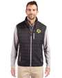 Cal Poly Mustangs Cutter & Buck Rainier PrimaLoft® Mens Eco Insulated Full Zip Puffer Vest Black Front