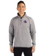 Tulsa Golden Hurricane Cutter & Buck Mainsail Sweater-Knit Mens Big and Tall Half Zip Pullover Jacket Polished Heather Front