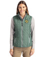 Cal Poly Mustangs Cutter & Buck Rainier PrimaLoft® Womens Eco Insulated Full Zip Puffer Vest Hunter Melange Front